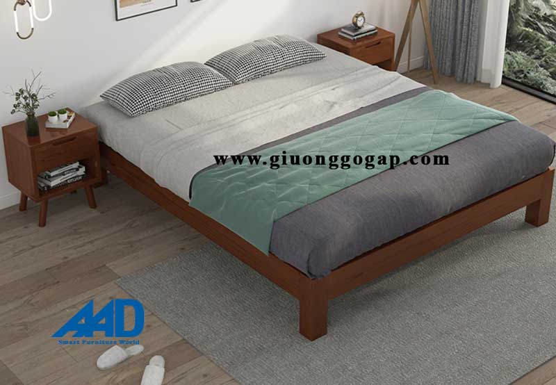 giường 1m2 gỗ sồi